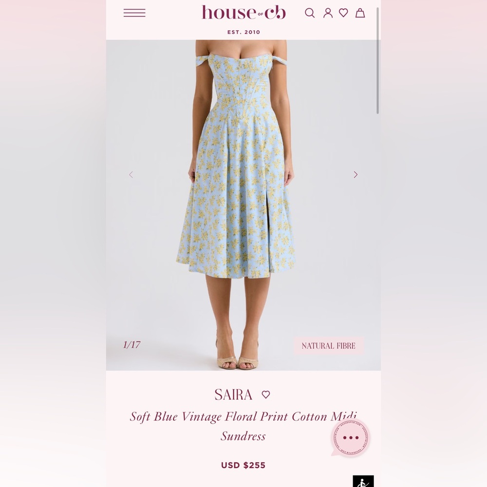 House of CB Blue Strapless Sundress